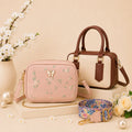 Luxury Everyday Bag Combo-Crossbody + Top Handle + Floral Strap