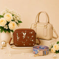 Luxury Everyday Bag Combo-Crossbody + Top Handle + Floral Strap
