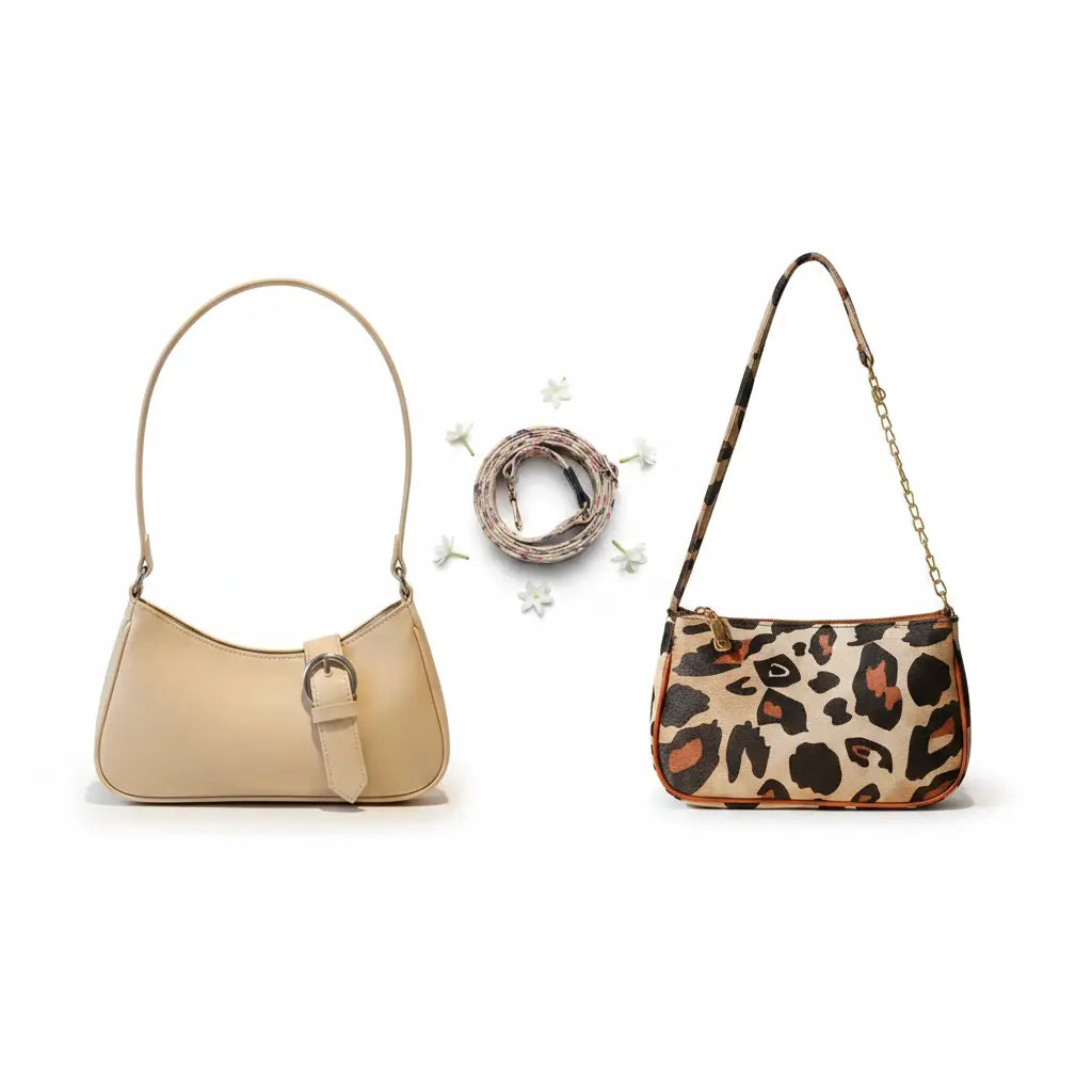 Luxury Everyday Bag Combo-Crossbody + Top Handle + Floral Strap