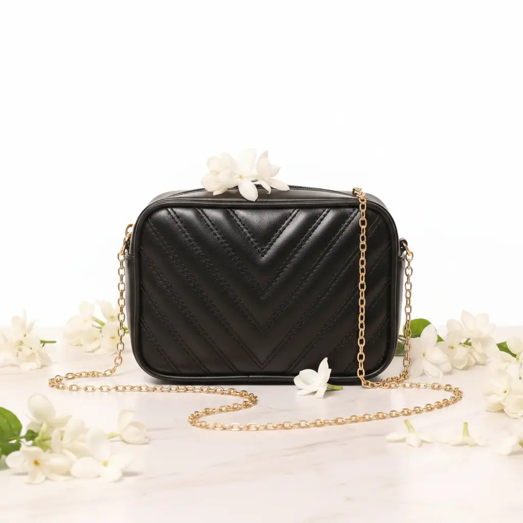 Noir Luxe Black Premium Crossbody Bag for Women - IK Royal Gallery