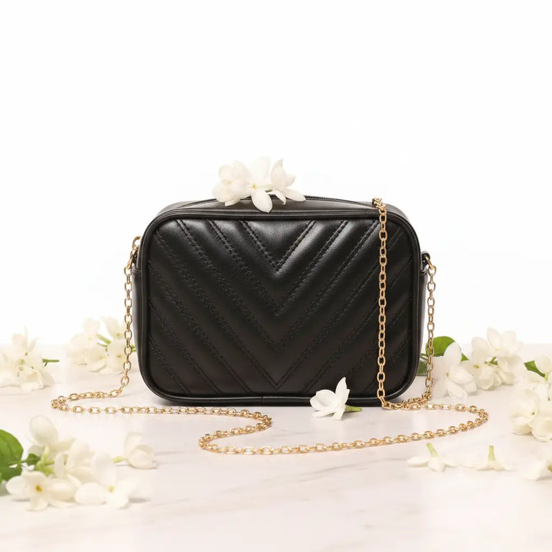 Noir Luxe Black Premium Crossbody Bag for Women - IK Royal Gallery