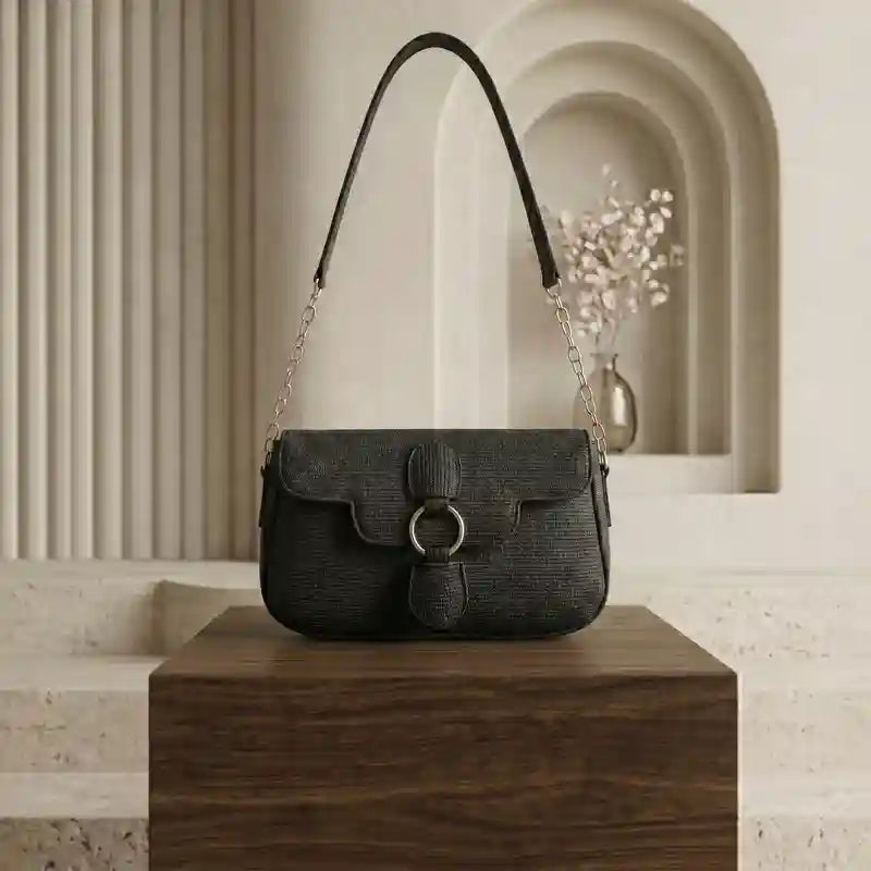 Iconic Ring Bag – Classic Ladies Handbag Black