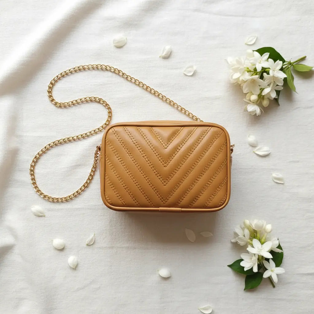Noir Luxe Mustard Premium Crossbody Bag for Women - IK Royal Gallery