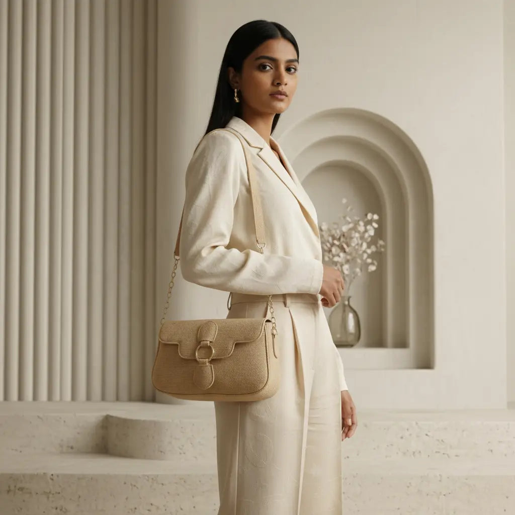 Iconic Ring Bag – Classic Ladies Handbag Beige