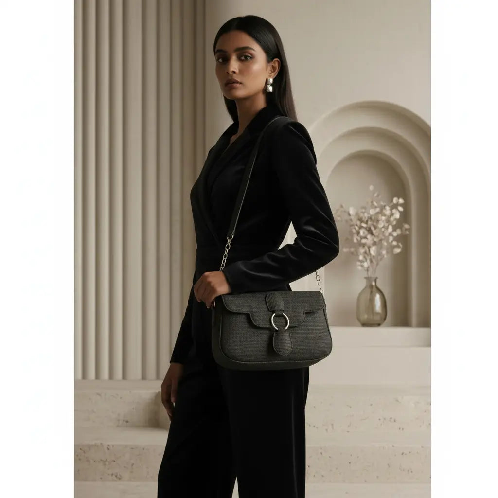 Iconic Ring Bag – Classic Ladies Handbag Black