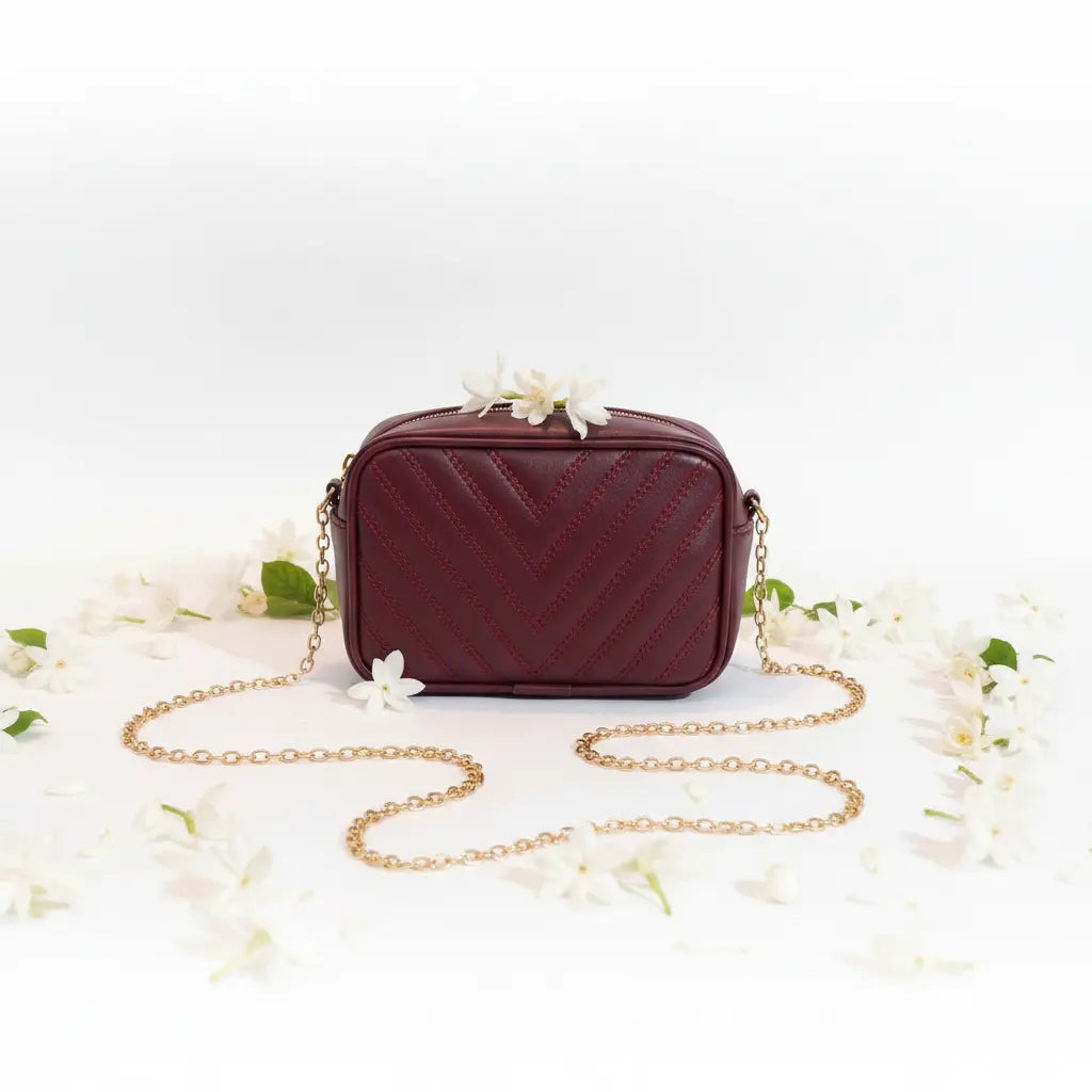 Noir Luxe Maroon Premium Crossbody Bag for Women - IK Royal Gallery