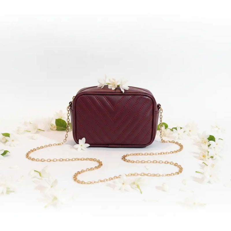 Noir Luxe Maroon Premium Crossbody Bag for Women - IK Royal Gallery