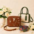 Luxury Everyday Bag Combo-Crossbody + Top Handle + Floral Strap