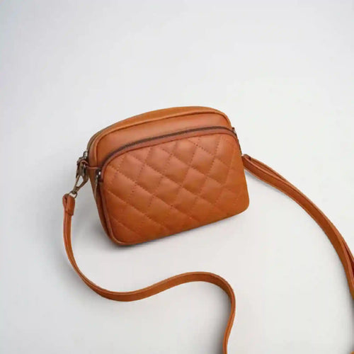 3-Zipper Women’s Crossbody Brown Bag CAR-7 | Elegant & Stylish Design