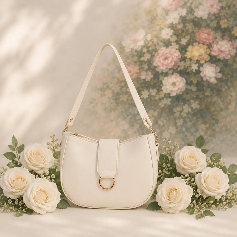 Mono Luxe White PU Leather Handbag for Women In Pakistan