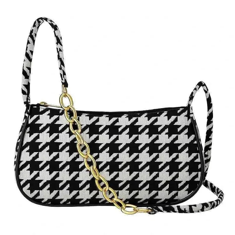 Black & White Houndstooth Shoulder Bag-Trendy Women’s Handbag in Pakistan