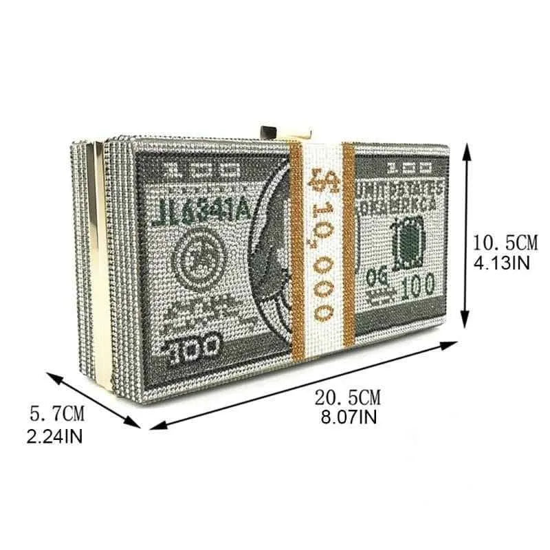 Rich Girl Golden Dollar Clutch | Designer Evening Bag