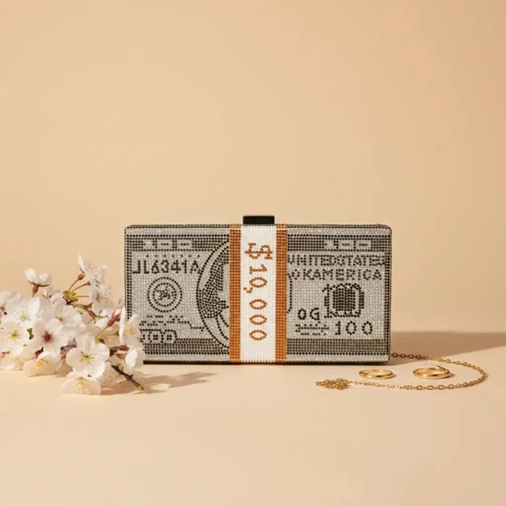 Rich Girl Silver Dollar Clutch | Designer Evening Bag