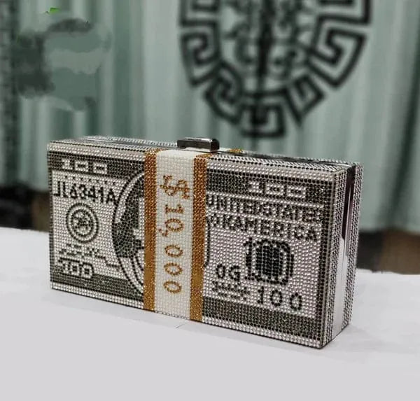Rich Girl Silver Dollar Clutch | Designer Evening Bag