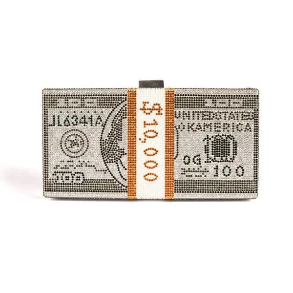 Rich Girl Silver Dollar Clutch | Designer Evening Bag