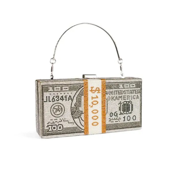 Rich Girl Silver Dollar Clutch | Designer Evening Bag