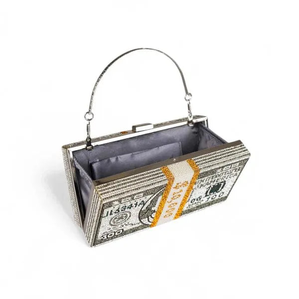 Rich Girl Silver Dollar Clutch | Designer Evening Bag