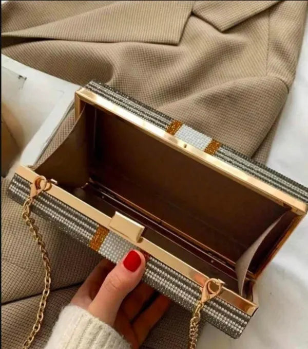 Rich Girl Silver Dollar Clutch | Designer Evening Bag