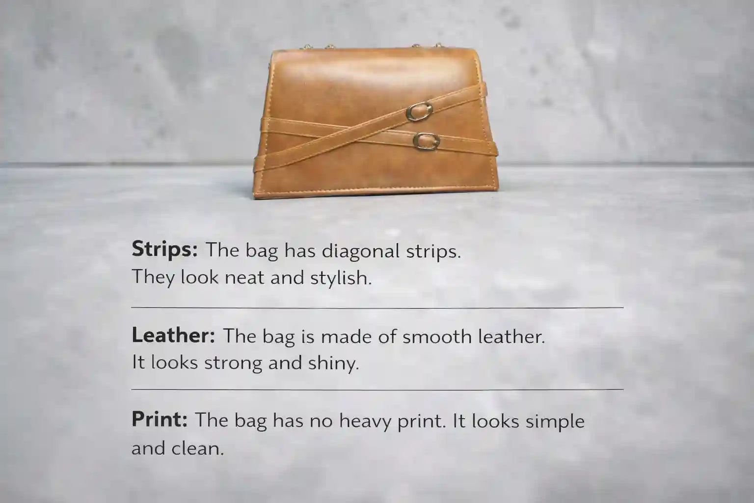 Elegant Brown Leather Clutch Bag with Gold Chain Strap