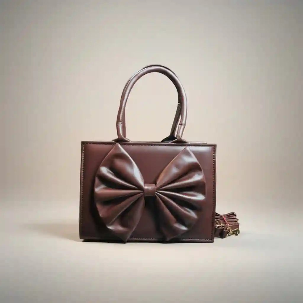 Fleur Bow Dark Brown Handbag for Women - In Pakistan