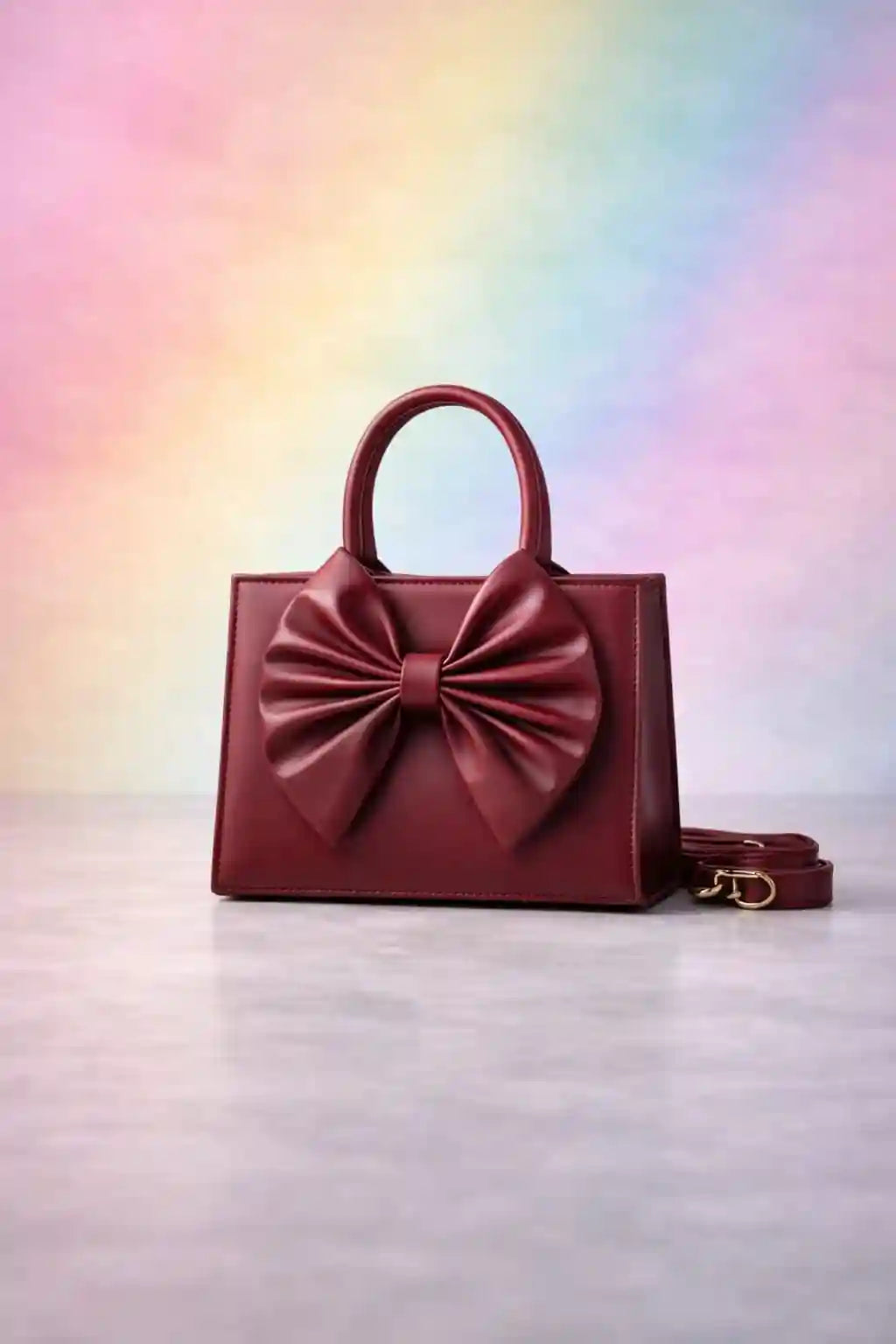 Fleur Bow Maroon Handbag for Women - In Pakistan