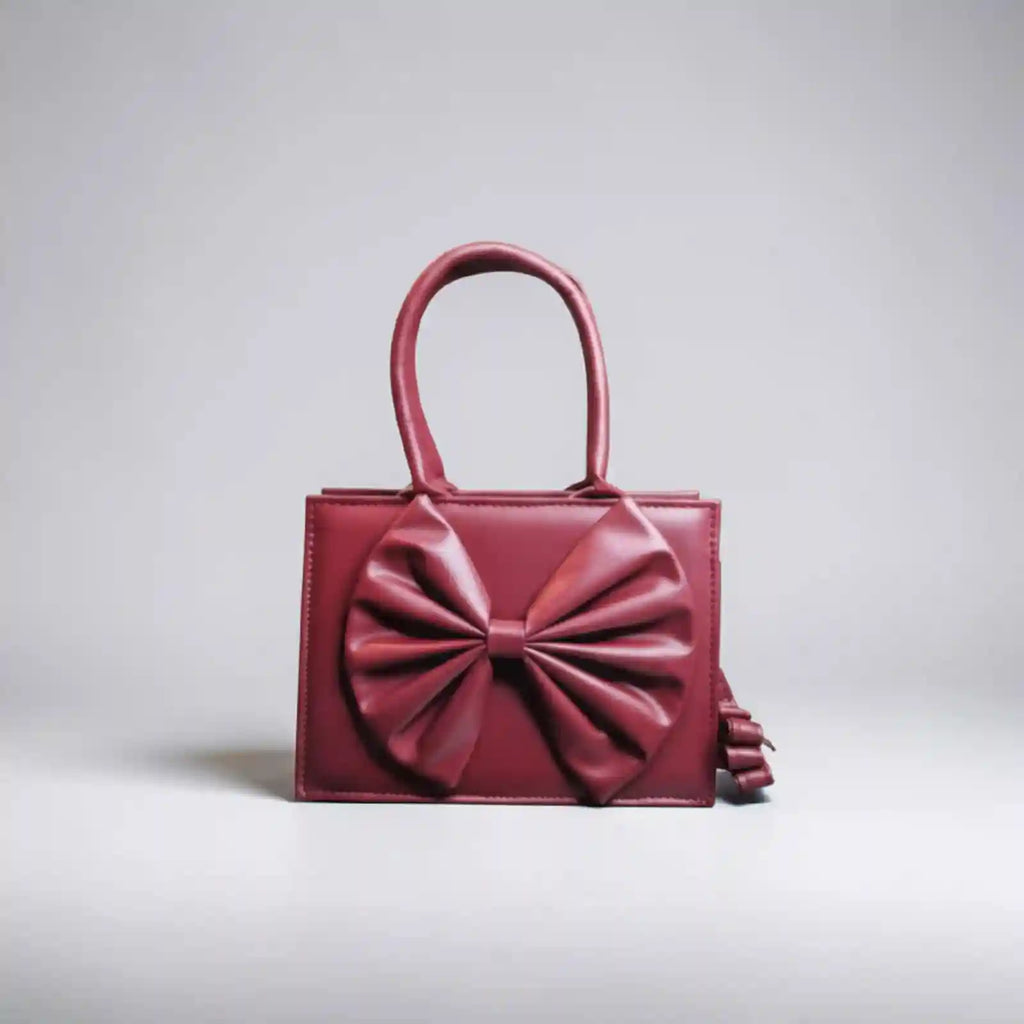Fleur Bow Maroon Handbag for Women - In Pakistan