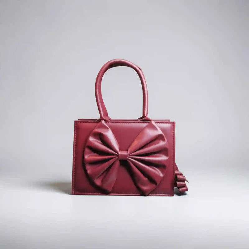 Fleur Bow Maroon Handbag for Women - In Pakistan