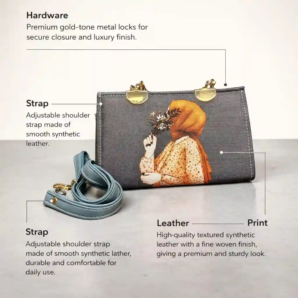 Pretty Grey Blush Boxy Handbag for Women – Stylish Ladies Bag PK