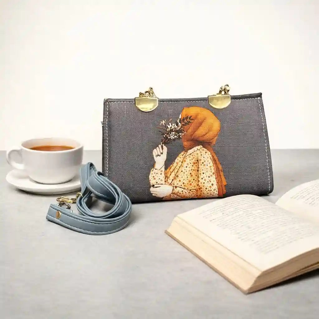 Pretty Grey Blush Boxy Handbag for Women – Stylish Ladies Bag PK