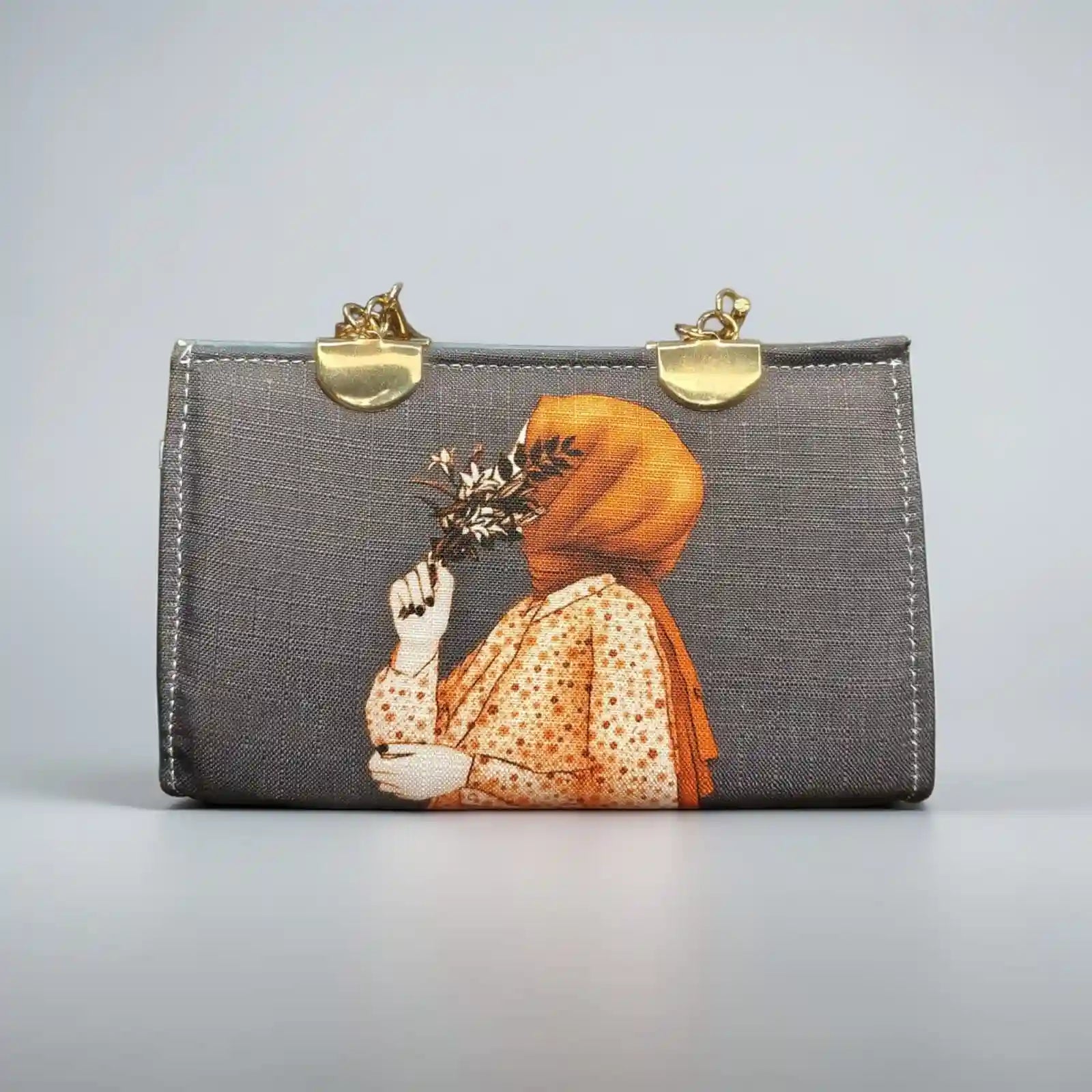 Pretty Grey Blush Boxy Handbag for Women – Stylish Ladies Bag PK