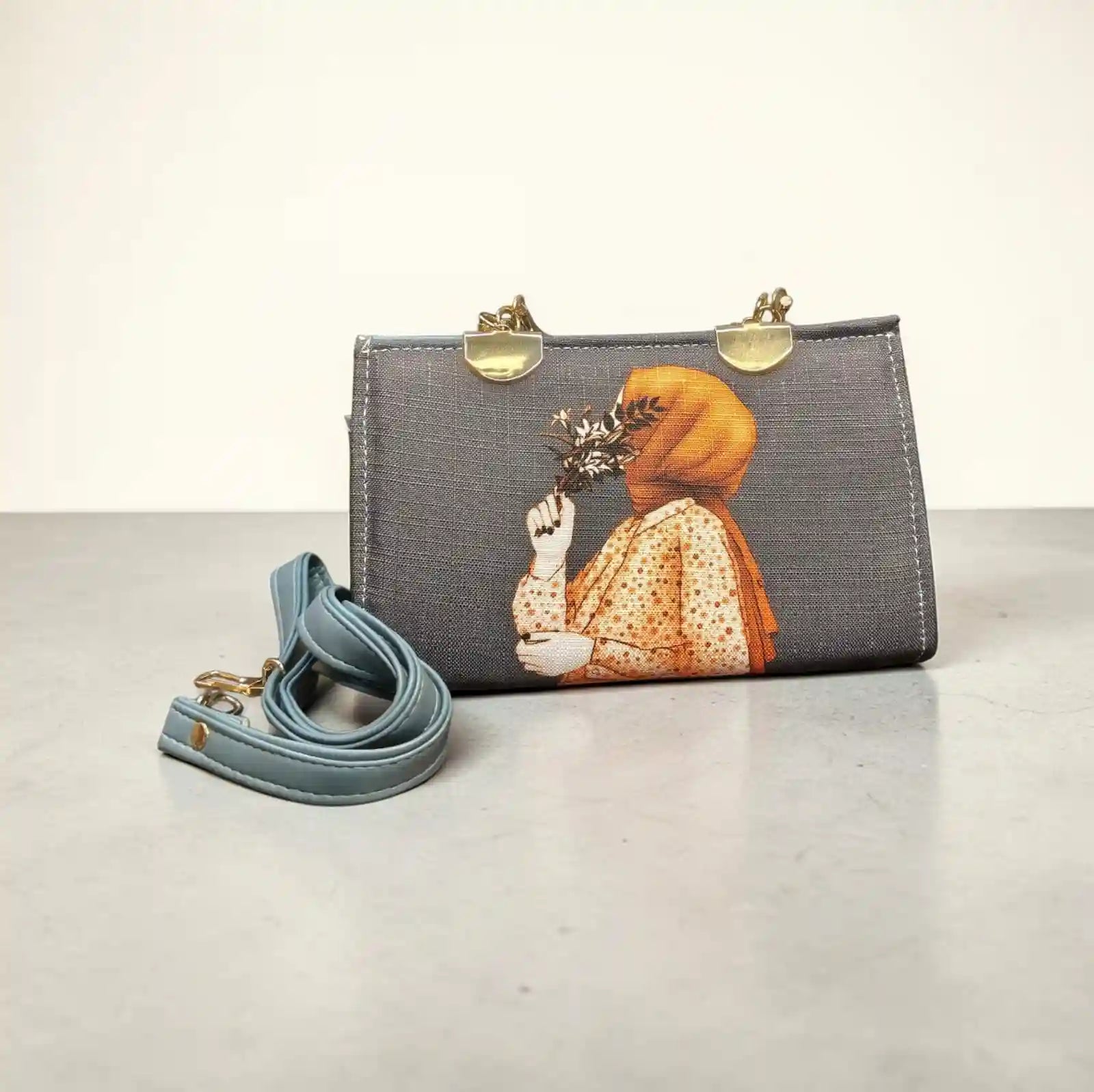 Pretty Grey Blush Boxy Handbag for Women – Stylish Ladies Bag PK