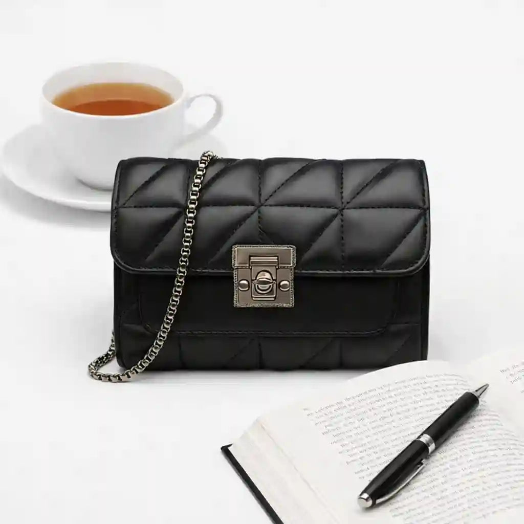Quilted Black Crossbody Bag for Women Stylish Ladies Handbag in Pakistan | Trendy & Elegant Design