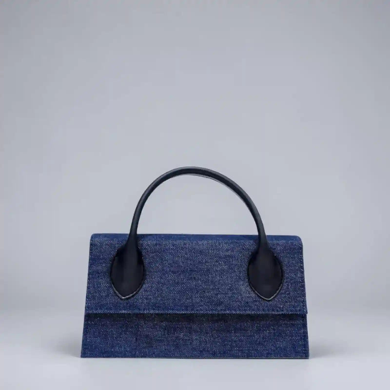 Elegant Navy Blue top handle bag for women, structured & chic style