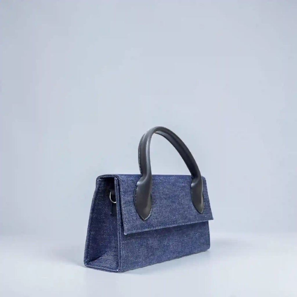Elegant Navy Blue top handle bag for women, structured & chic style