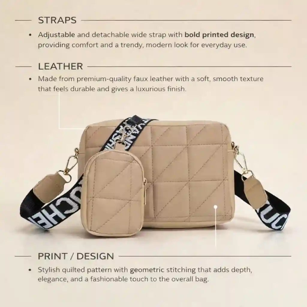 Urban Glint Crossbody Skin Bag CAR-5 Stylish Women’s Bag Pakistan