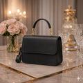 Zyvia Black PU Leather Handbag for Women - IK ROYAL GALLERY