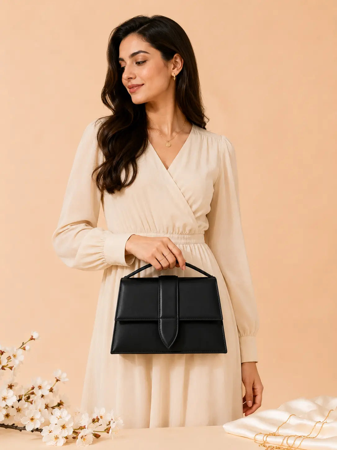 Nilofer Black Handbag for Women | Elegant & Stylish Shoulder Bag