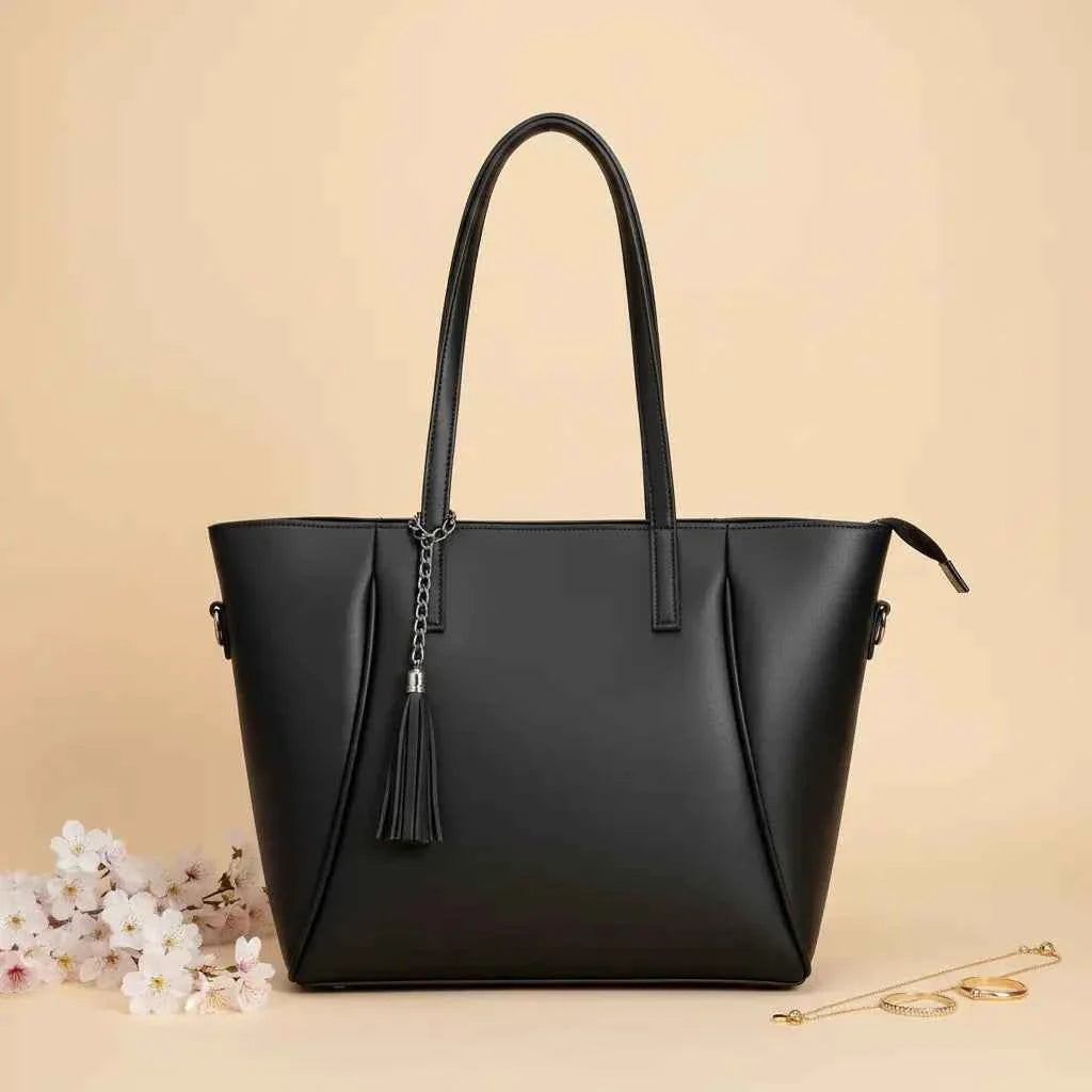 Zarya Black Tote Bag for Women-Premium Stylish Shoulder Handbag | IK Royal Gallery