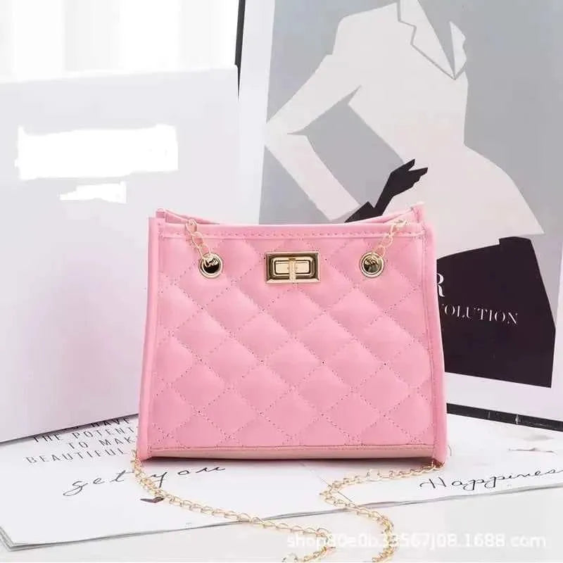 Blush Royale Quilted Chain Handbag Pink