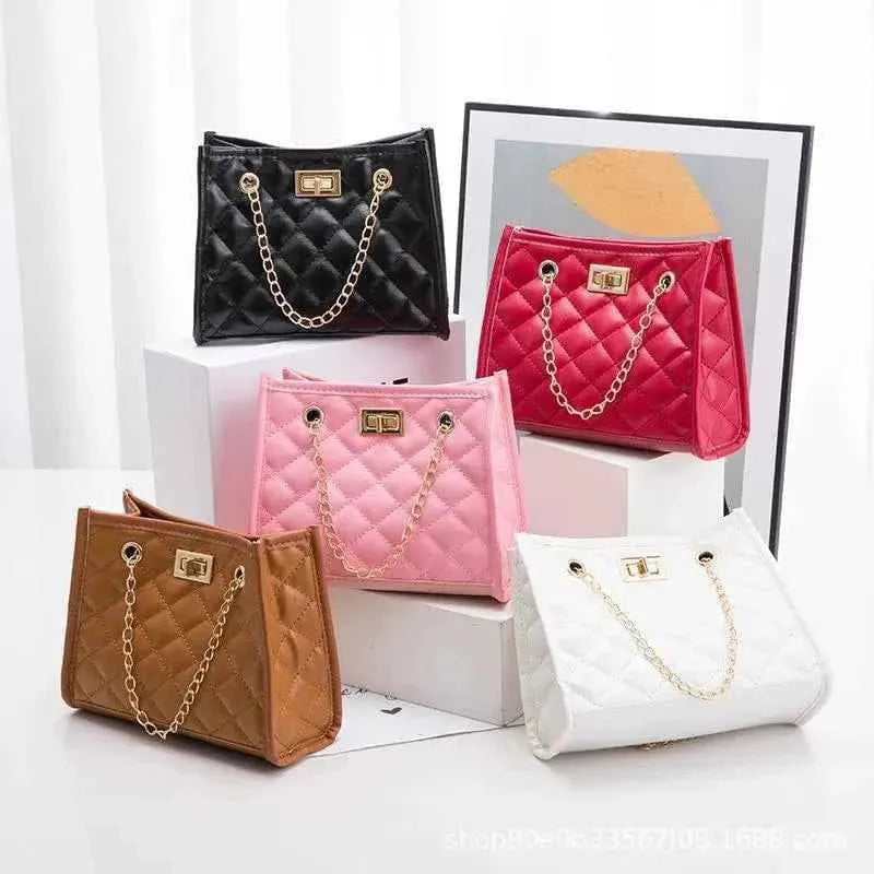 Blush Royale Quilted Chain Handbag Black