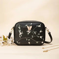 Embroidered Butterfly Black Crossbody Bag | Stylish Chic Purse