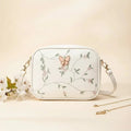 Embroidered Butterfly White Crossbody Bag | Stylish Chic Purse