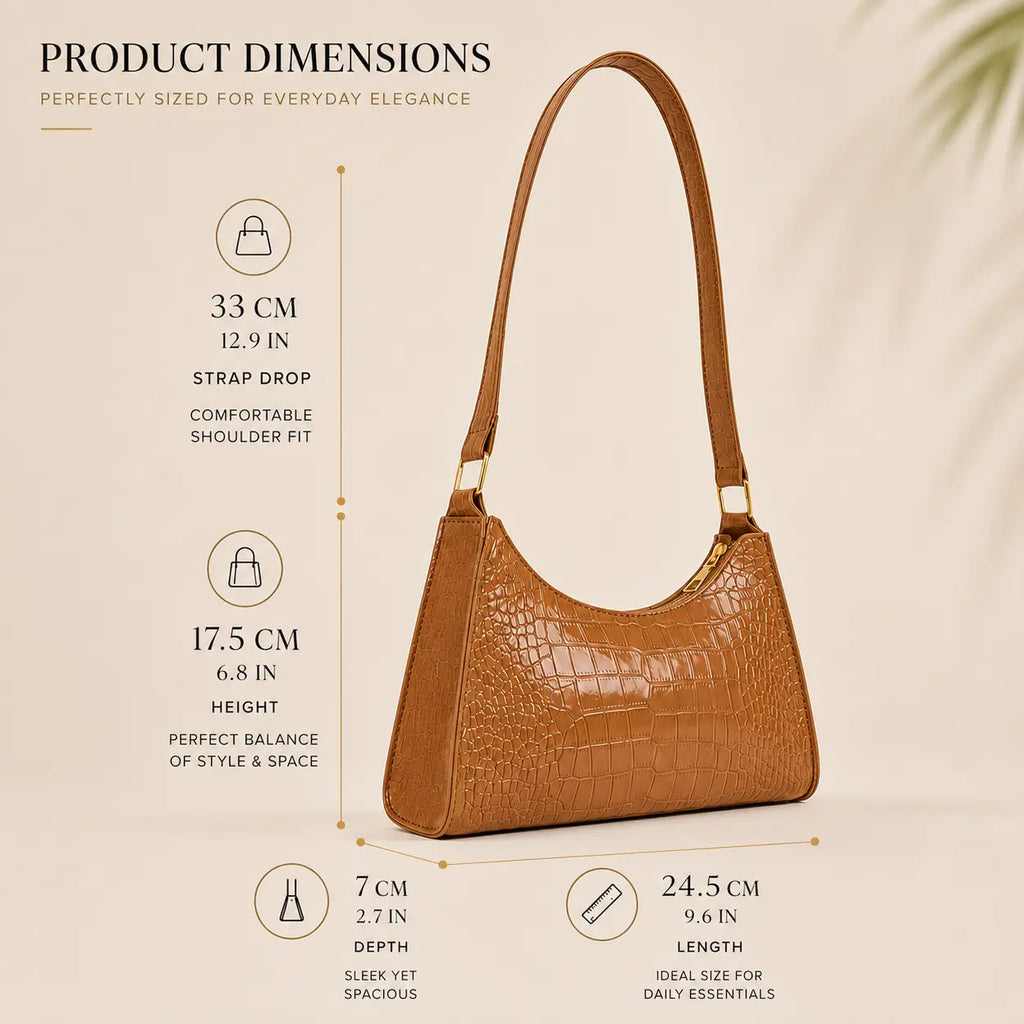 Obsidian Royale Croco Bag Caramel Brown - IK Royal Gallery