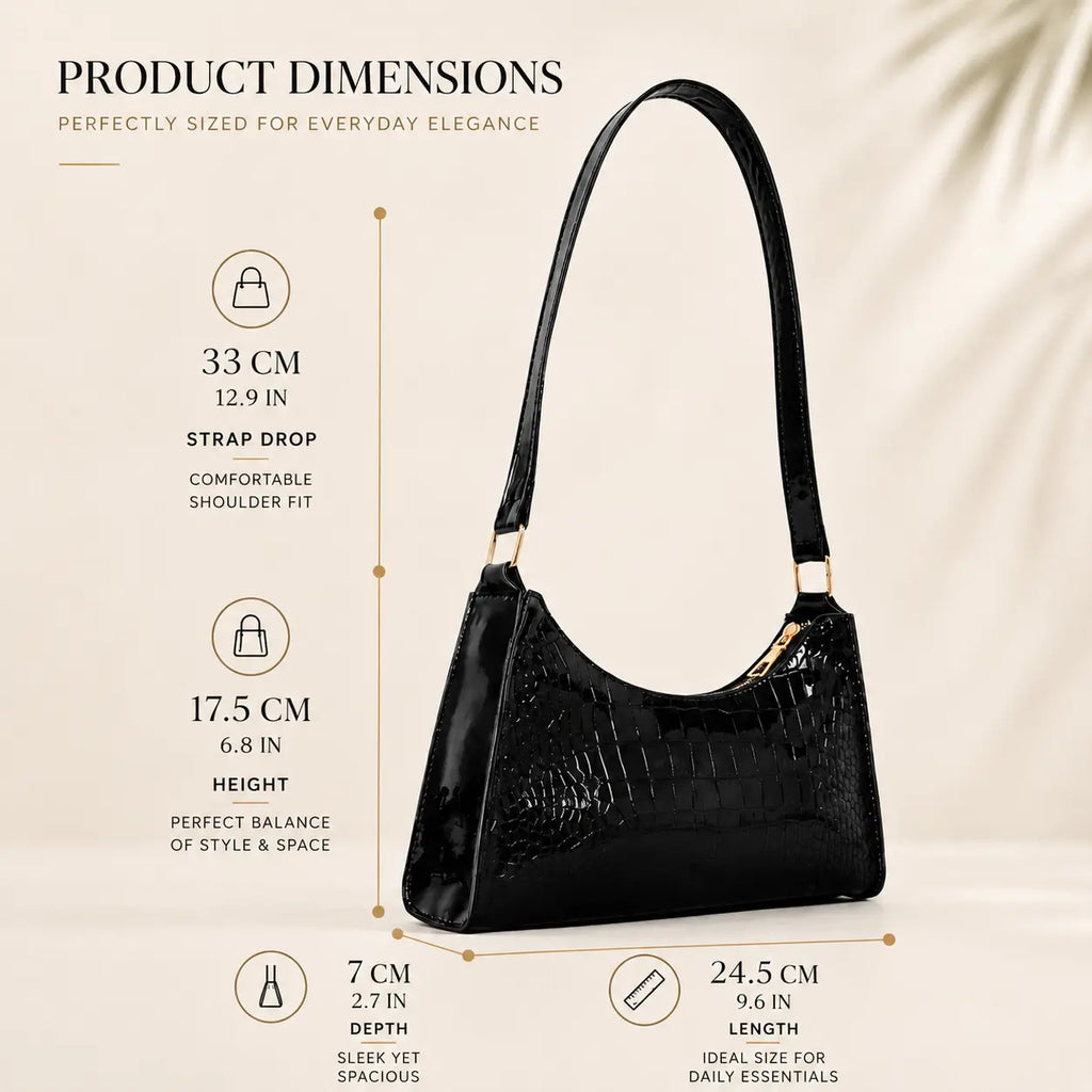 Obsidian Royale Croco Bag Black - IK Royal Gallery