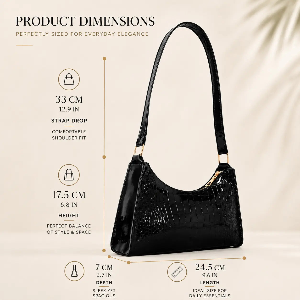 Obsidian Royale Croco Bag Black - IK Royal Gallery
