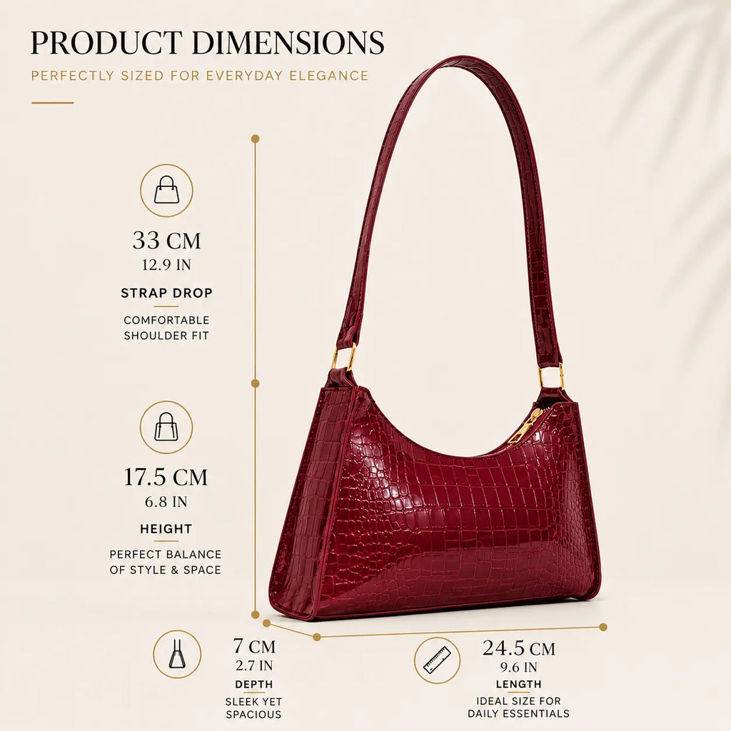 Obsidian Royale Croco Bag Maroon - IK Royal Gallery
