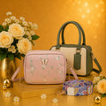 Luxury Everyday Bag Combo-Crossbody + Top Handle + Floral Strap