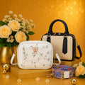 Luxury Everyday Bag Combo-Crossbody + Top Handle + Floral Strap
