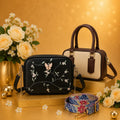 Luxury Everyday Bag Combo-Crossbody + Top Handle + Floral Strap