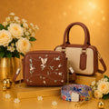 Luxury Everyday Bag Combo-Crossbody + Top Handle + Floral Strap